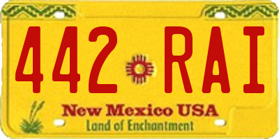 NM license plate 442RAI