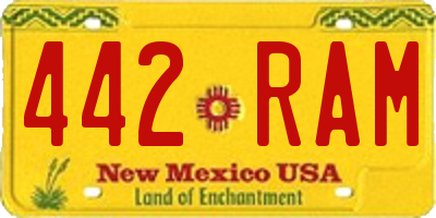 NM license plate 442RAM