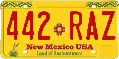 NM license plate 442RAZ