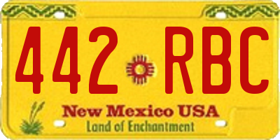NM license plate 442RBC