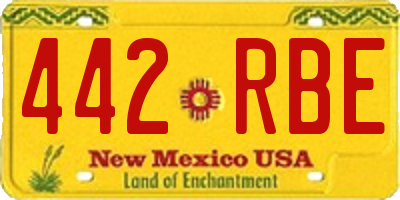 NM license plate 442RBE
