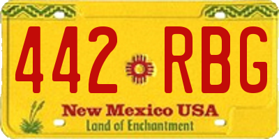 NM license plate 442RBG