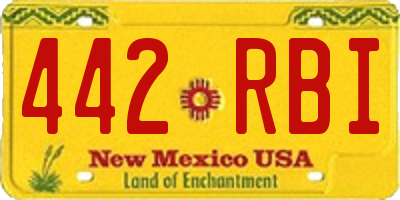 NM license plate 442RBI