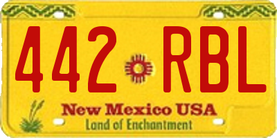 NM license plate 442RBL