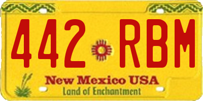 NM license plate 442RBM