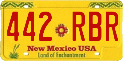 NM license plate 442RBR