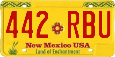 NM license plate 442RBU