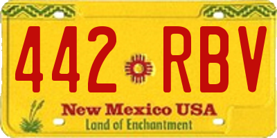 NM license plate 442RBV