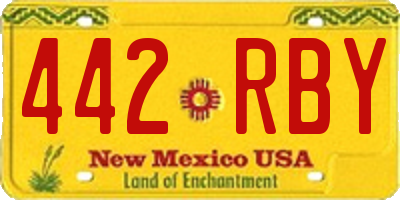 NM license plate 442RBY