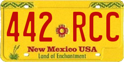 NM license plate 442RCC