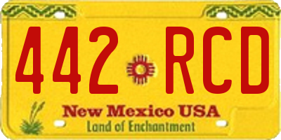 NM license plate 442RCD