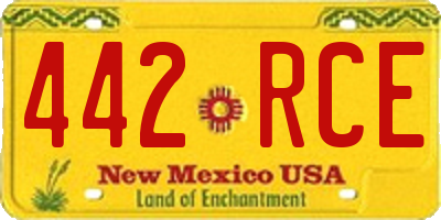 NM license plate 442RCE