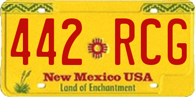NM license plate 442RCG