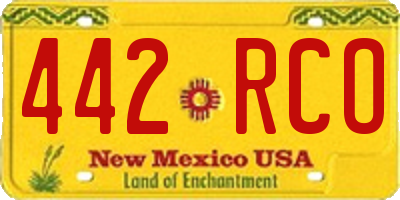 NM license plate 442RCO