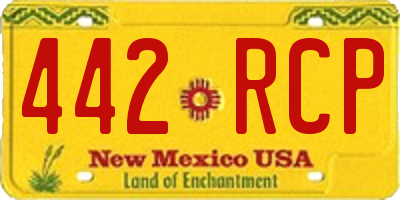 NM license plate 442RCP