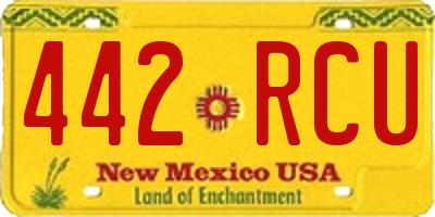 NM license plate 442RCU