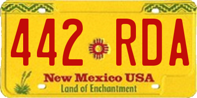 NM license plate 442RDA