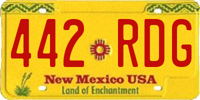 NM license plate 442RDG