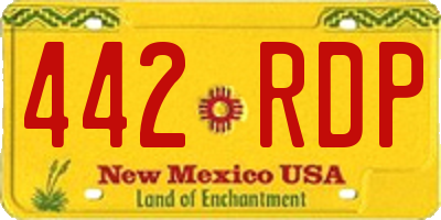 NM license plate 442RDP