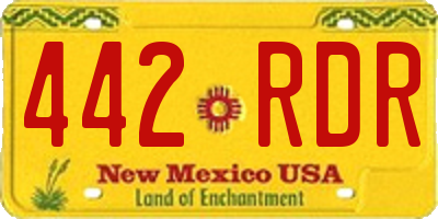 NM license plate 442RDR