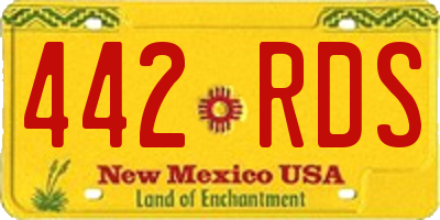 NM license plate 442RDS
