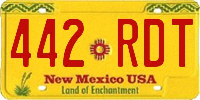 NM license plate 442RDT
