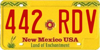 NM license plate 442RDV