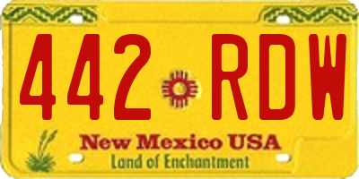 NM license plate 442RDW