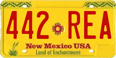 NM license plate 442REA