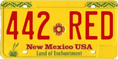 NM license plate 442RED