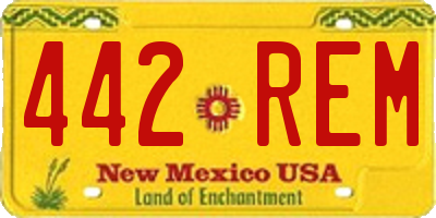 NM license plate 442REM