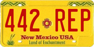 NM license plate 442REP