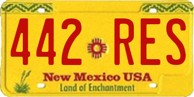 NM license plate 442RES