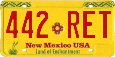 NM license plate 442RET