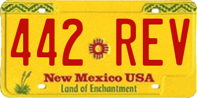 NM license plate 442REV