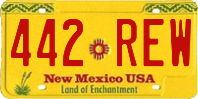 NM license plate 442REW