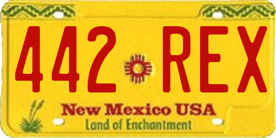 NM license plate 442REX