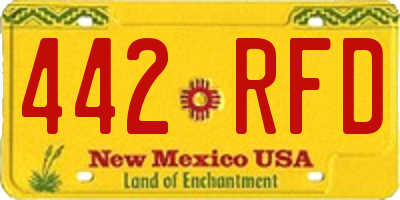 NM license plate 442RFD