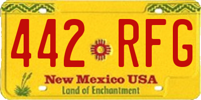 NM license plate 442RFG