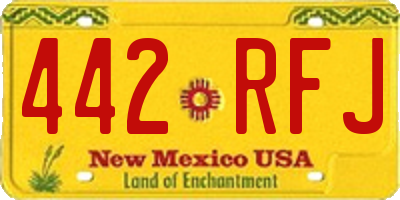 NM license plate 442RFJ