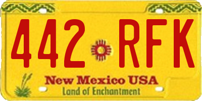NM license plate 442RFK