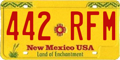 NM license plate 442RFM