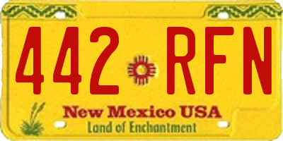 NM license plate 442RFN