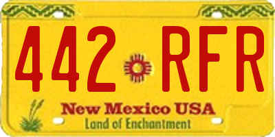 NM license plate 442RFR