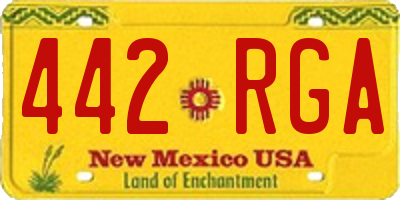 NM license plate 442RGA
