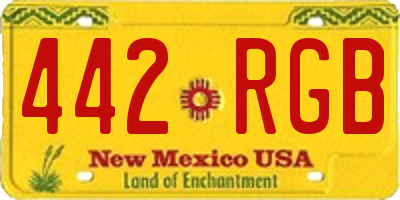 NM license plate 442RGB