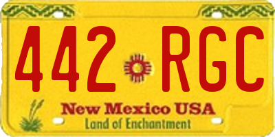 NM license plate 442RGC