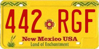 NM license plate 442RGF