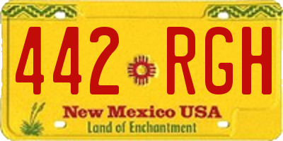 NM license plate 442RGH