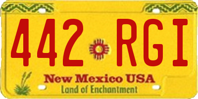 NM license plate 442RGI